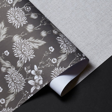 Halvor Bakke gavepapir 70cm x 5m, Dahlia brown/Linen beige