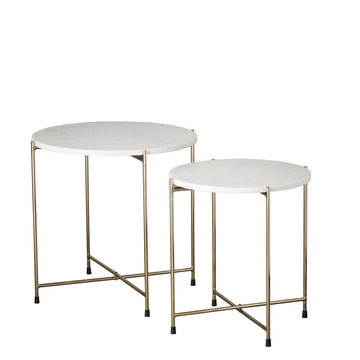 Marmilla sidebord H50 Ø50 cm. hvit