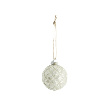 Norille julekule 9X8 cm. råhvit