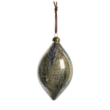 Nosille julekule 15X8 cm. sølv