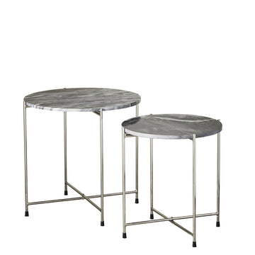 Marmilla sidebord H50 Ø50 cm. mørkegrå