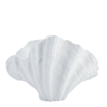 Shella dekorasjon H23 Ø26 cm. hvit