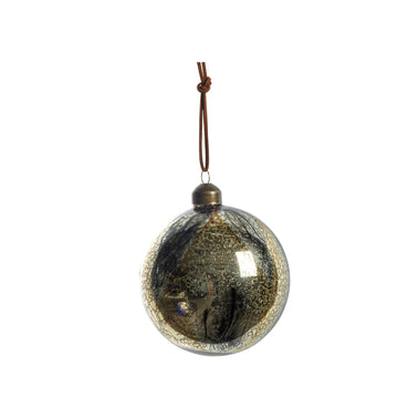 Nosille julekule 10X10 cm. sølv