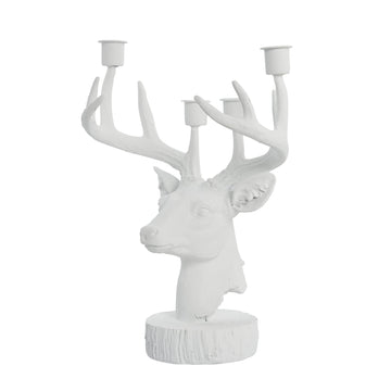 Serafina adventsstaken hjortehode B14XH31 cm. hvit