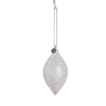 Glitteria julekule 17 cm. sølv