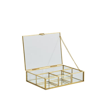 Laura oppbevaringsboks gull 17,5x13 H4,5