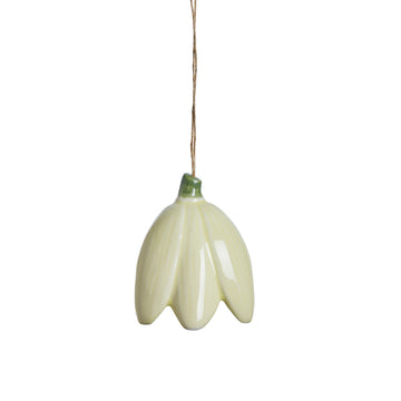 Dehlia ornament gul keramikk