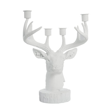 Serafina adventsstaken hjortehode B14XH31 cm. hvit