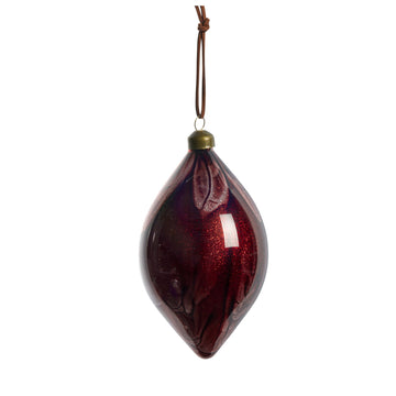 Nosille julekule 15X8 cm. rød