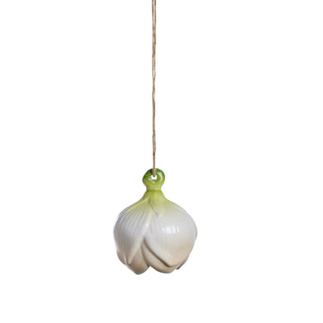 Dehlia ornament hvit keramikk