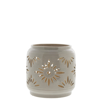 Hilde lykt sand H25 cm.