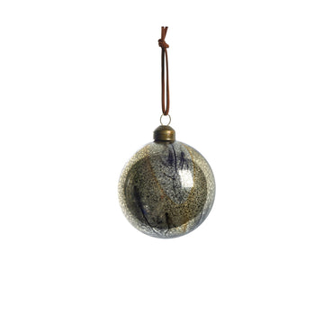 Nosille julekule 8X8 cm. sølv