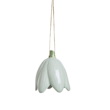 Dehlia ornament støvet grønn keramikk