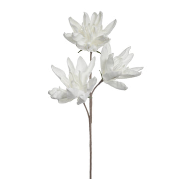 Happia dekorasjonsblomst hvit 85cm.