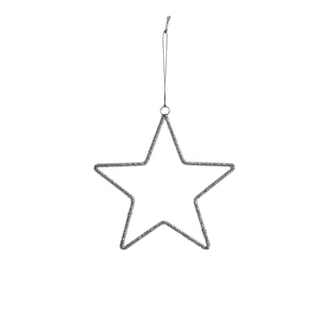 Ane stjerne ornament H25 cm. sølv