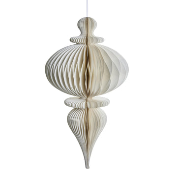 Poelle ornament H40 cm. råhvit