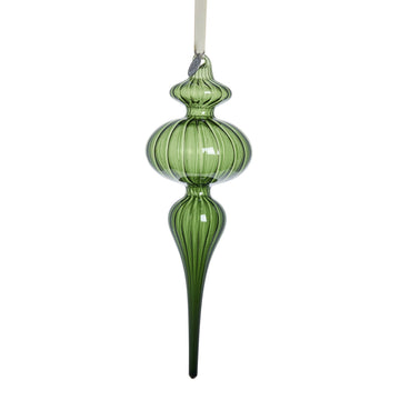 Glosille ornament H21 cm. grønn