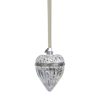 Perline ornament H9 cm. antikk sølv