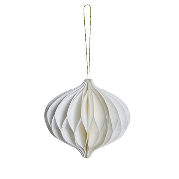 Poelle ornament H10 cm. råhvit