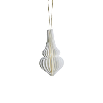Poelle ornament H10 cm. råhvit