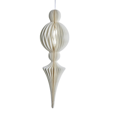 Poelle ornament H40 cm. råhvit