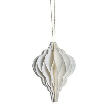 Poelle ornament H12 cm. råhvit