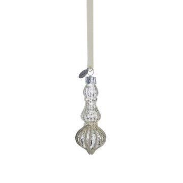 Perline ornament H11 cm. antikk sølv