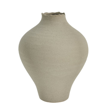 Hesille vase H32 cm. sand keramikk