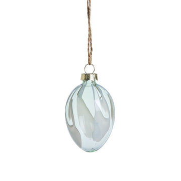 Feven ornament støvet grønn glass