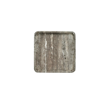 Elina serveringsfat 25x25 cm. brun travertin