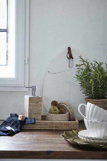 Ellia skjærebrett 40X30 hvit Marmor