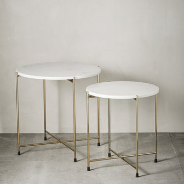 Marmilla sidebord H50 Ø50 cm. hvit