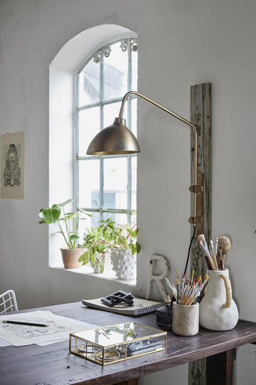 Laura oppbevaringsboks gull 17,5x13 H4,5