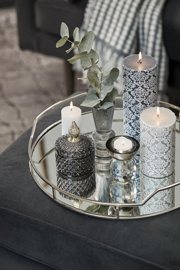 Floria veggdekorasjon Ø13 cm. grå porselen