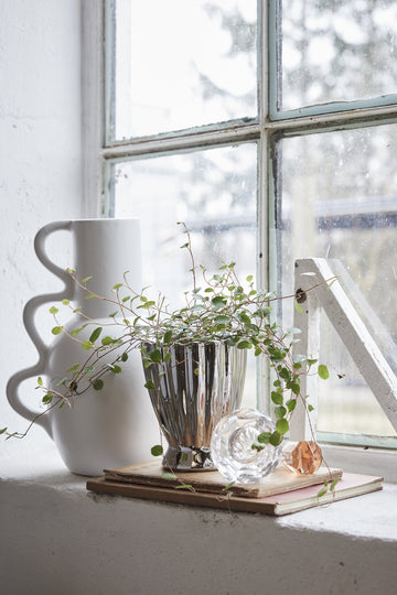 Shenella potteskjuler H18 Ø15 cm. sølv