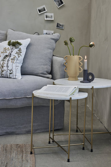 Marmilla sidebord H50 Ø50 cm. hvit