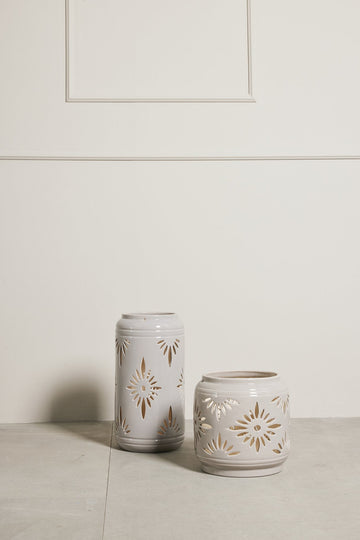 Hilde lykt sand H39 cm.