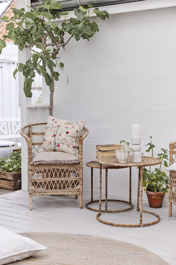 Vielle potteskjuler H11,5 Ø14 cm. råhvit