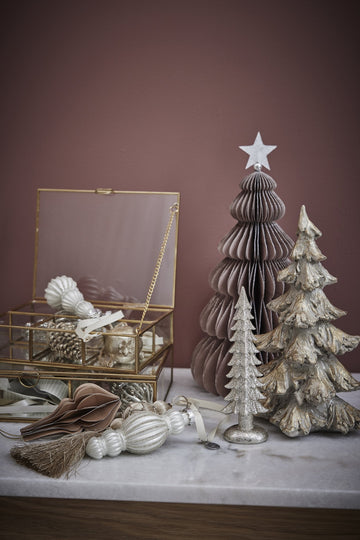 Perline ornament H11 cm. råhvit