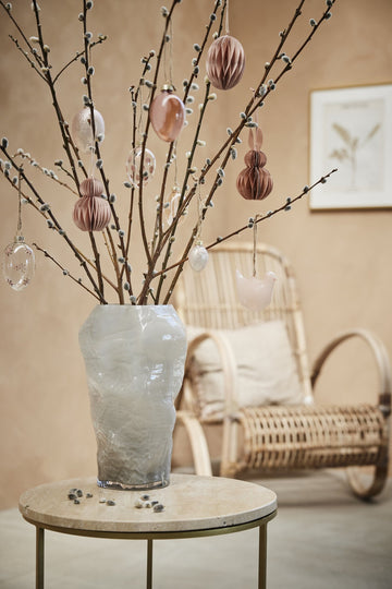 Feven ornament lys rosa glass