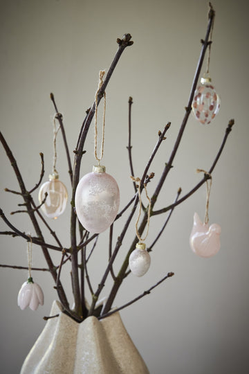 Dehlia ornament lys rosa keramikk