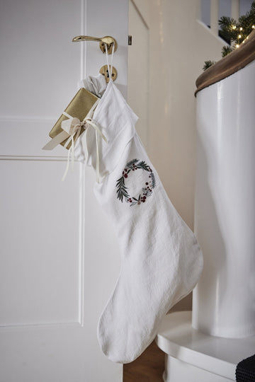 Penine julesokk H51 cm. hvit