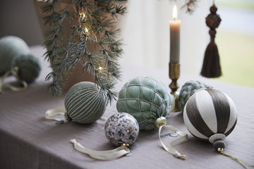 Herle julekule H6 cm. råhvit