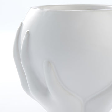 Haniya potteskjuler H16,5 cm. hvit
