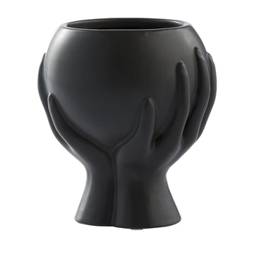 Haniya potteskjuler H16,5 cm. svart