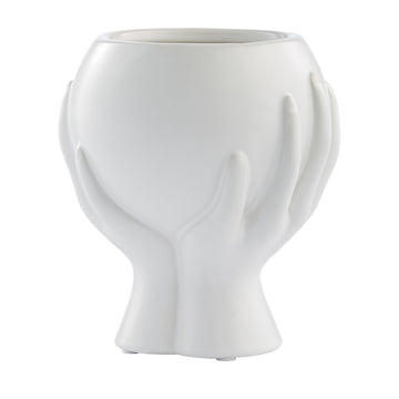 Haniya potteskjuler H16,5 cm. hvit