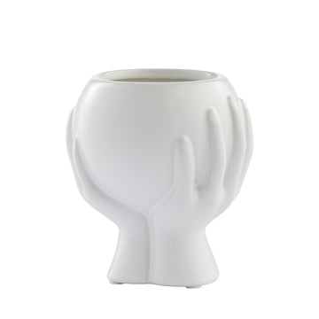 Haniya potteskjuler H13,5 Ø11 cm. hvit