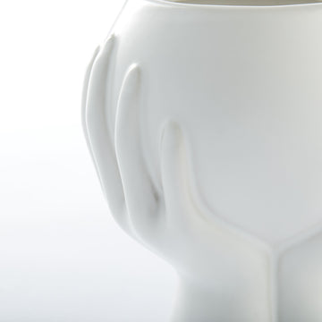 Haniya potteskjuler H13,5 Ø11 cm. hvit