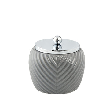 Milda jar H12 cm. m. grey