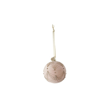 Sella julekule 8 cm. pudder